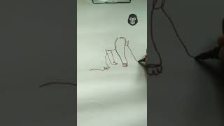 One Line drawing Gorilla /easy drawing #Gorilla #trending #shorts