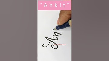"Ankit" name in calligraphy writing l #calligraphy #cursive #handwriting #youtubeshorts #shorts