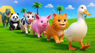Long Slide Game with Dinosaur Lion Cow Hippopotamus Gorilla 3d Animal Game Funny 3d Animals screenshot 2