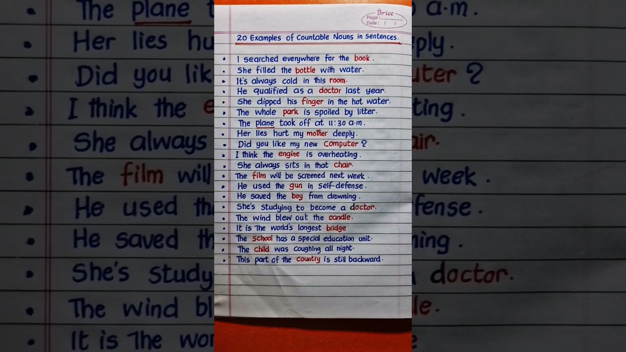 COUNTABLE NOUNS 🌟+ 