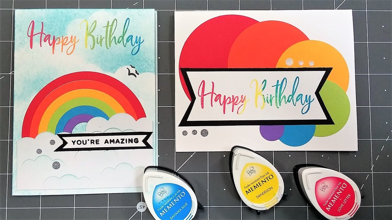 Make Rainbow with Regular Circle Dies/cutters-No Waste Cards! my crafting channel shop