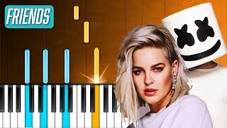 Marshmello  & Anne-Marie - "Friends" Piano Tutorial - Chords - How To Play - Cover chords