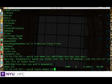 Transferring files to HPC Clusters from a Mac/Linux