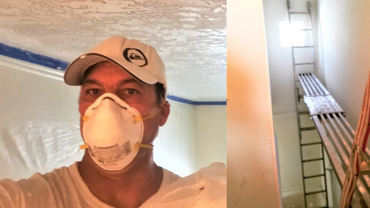 High Ceilings Over a Stairwell - Popcorn Removal or ...