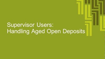 BizSimple Cheque Deposit Video Tutorial - 16. Handling Aged Open Deposits