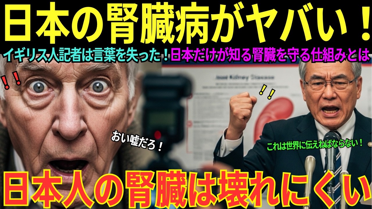 【海外の感動秘話】なぜ日本人だけ腎臓病になりにくいのか。イギリス人記者が14日間追った答えは、遺伝ではなかった！？｜腎臓病の父がeGFR9ポイント改善、日本の予防医療が世界を動かすまで
