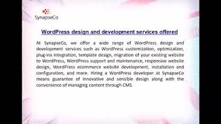 SynapseCo WordPress development company