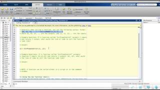 Calling Functions in MATLAB Source