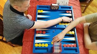 Backgammon. Ildar Yagofarov Memorial. 6th round. Timur Azizov (red) - Daniil Doronin (yellow)