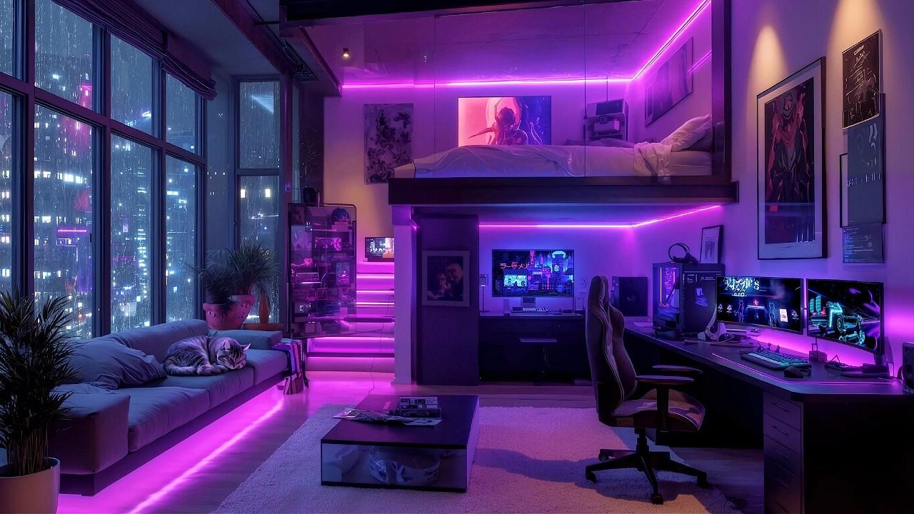 Rain and Lo-fi Relaxation 🛋️ Lofi Hip Hop to Unwind, Focus & Stress Relief at Night 🎵 Lofi Music