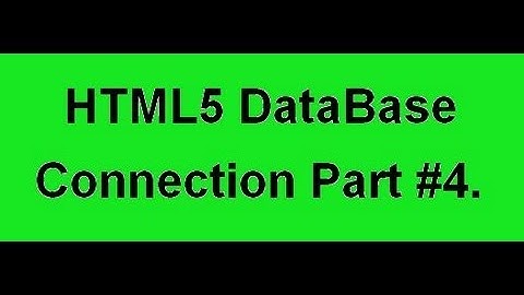 HTML5 DataBase Connection