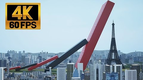 [4k60fps] 에펠탑 보다 큰 도미노 Domino bigger than the Eiffel Tower