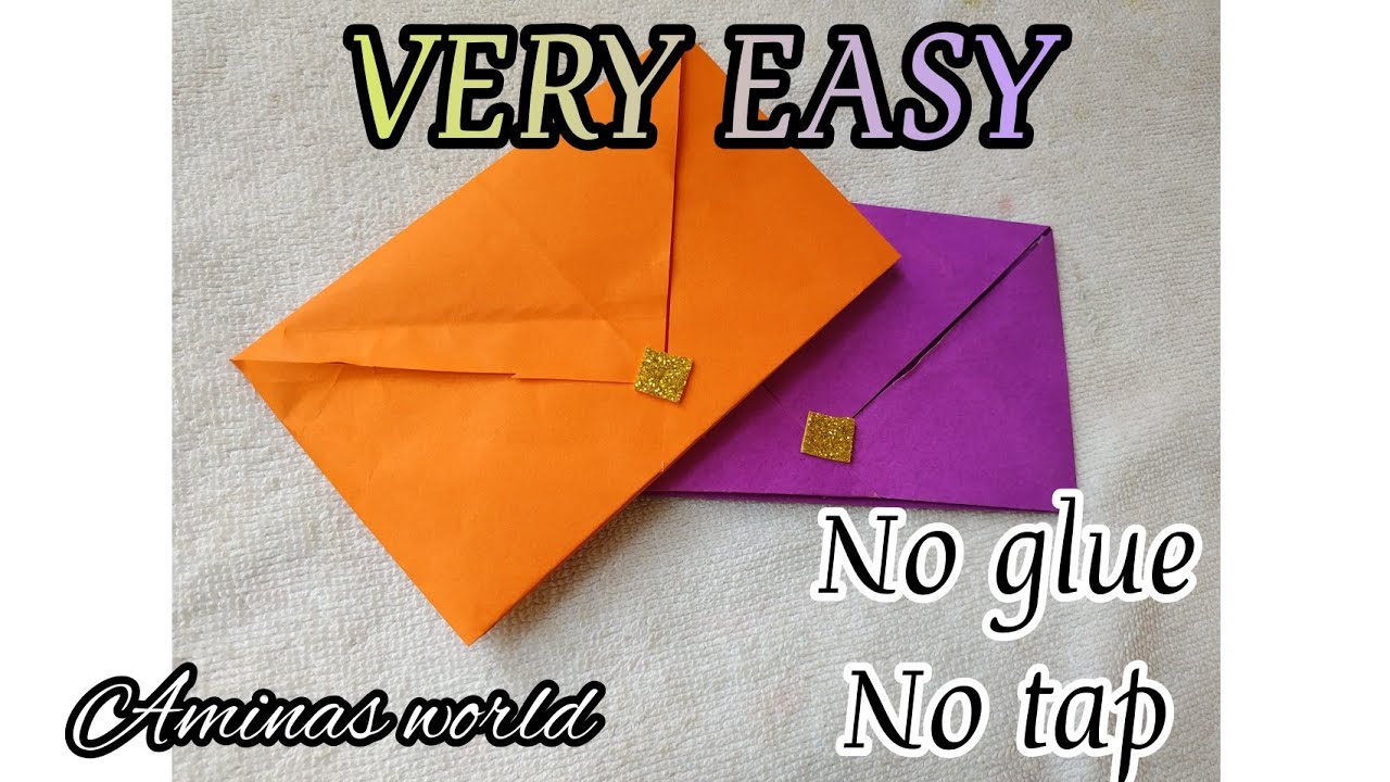 How to make paper Envelope -No glue or tape, very easy DIY