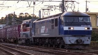 JR貨物 EF210-108号機+DE10 1614号機(ムド) 貨物列車2074レ 玖波→大野浦 2012.12