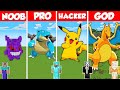 Pokemon statue house build challenge  minecraft battle noob vs pro vs hacker vs god  animation