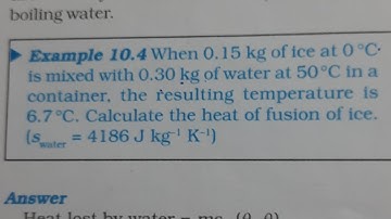 When 0.15 kg of ice at 0°C is mixed with 0.30 kg of water at 50°C in a container, the resulting temp