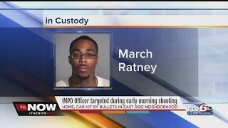 IMPD officer's house shot 5 times, man in custody