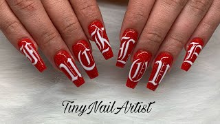 Fu&amp;# Love Old English Nail Design