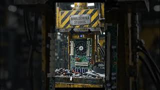 hydraulic press vs playstation 5 💀 circuit board explosion and capacitor sparks in 4k#hydraulicpress
