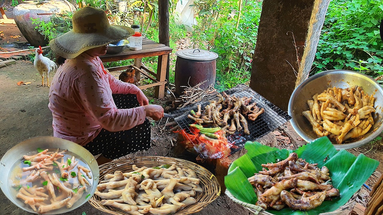 Authentic Village Style | Outdoor Cooking, Roasted Chicken Legs..