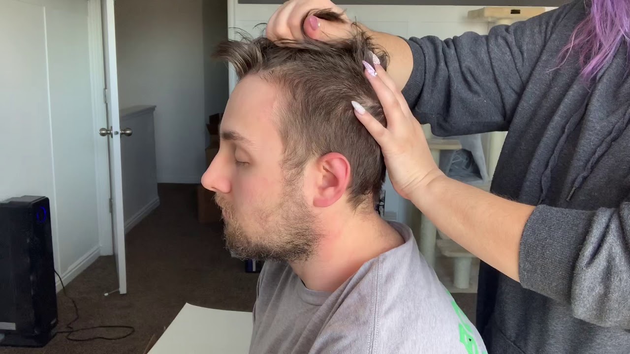 AMAZING Head Massage with Long Nails ASMR