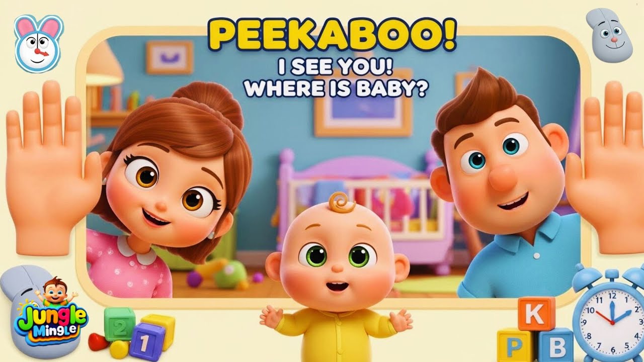 Peekaboo Song for Babies | Fun Family Nursery Rhyme | JungleMingle
