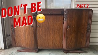 Sideboard Makeover (PART 2) | Art Deco Gold Line Work | Freehand design