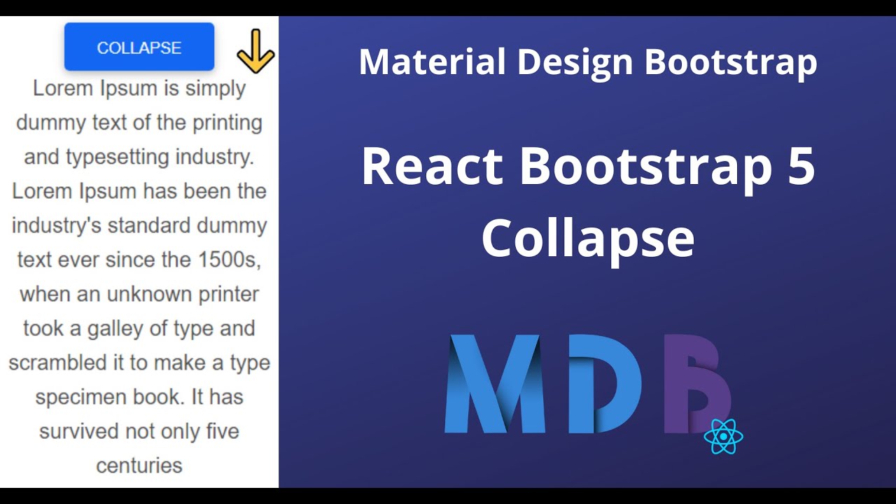 React Material Design Bootstrap 5 - Collapsible - Part 4 - YouTube