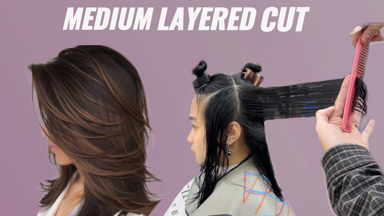 Layered Cut for Medium Hair | Professional Haircut Tutorial (Step-by-Step) Easy DIY Trend 