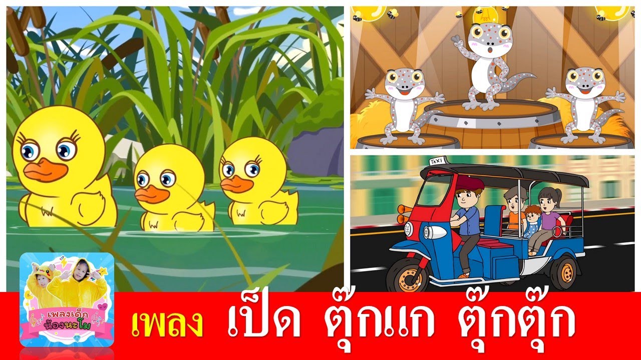 เพลงเด็ก เป็ด ตุ๊กแก ตุ๊กตุ๊ก | เป็ดอาบน้ำในคลอง | ตุ๊กแก | ตุ๊กตุ๊ก