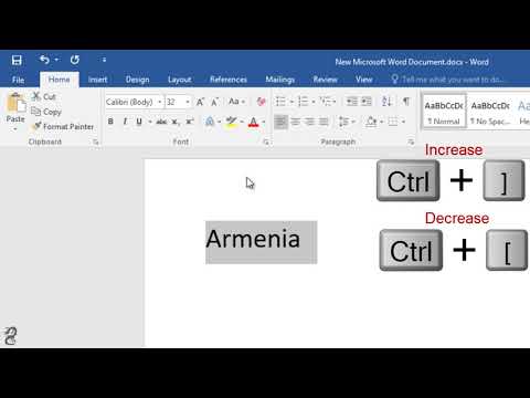 Increase or Decrease Font Size with Shortcut key in Word