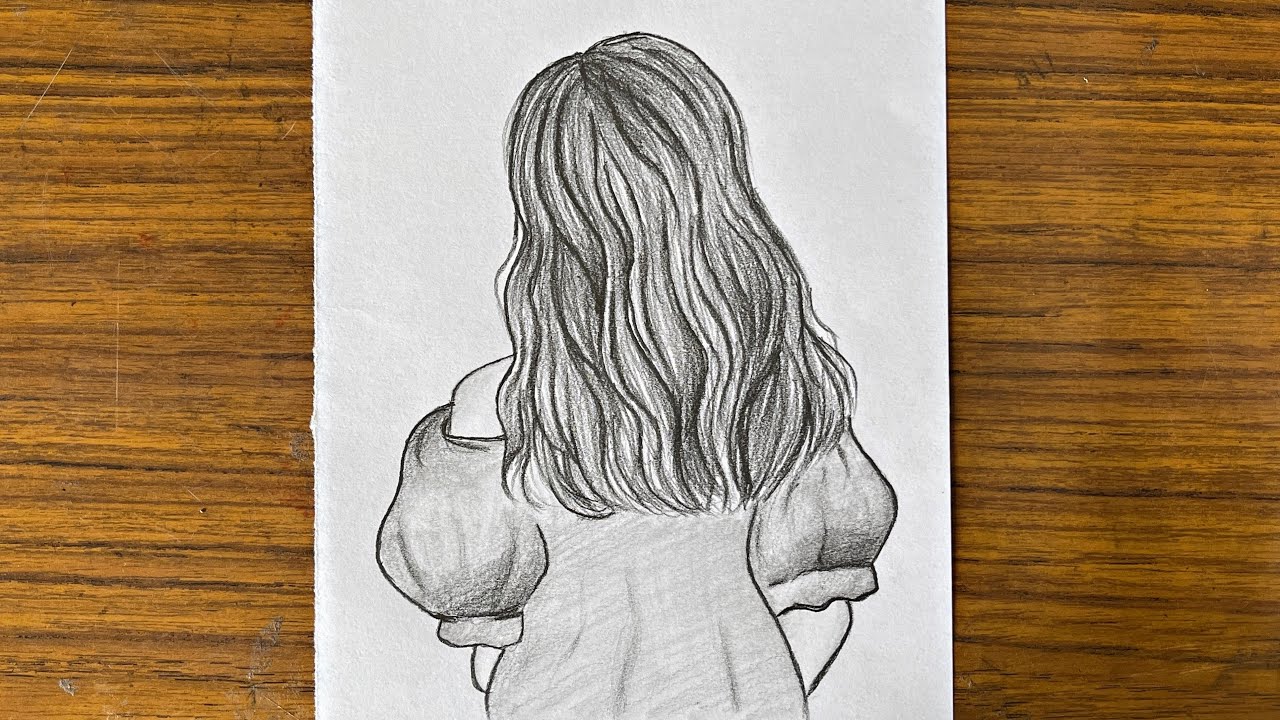 Easy girl backside drawing Beautiful girl drawing Easy drawing for