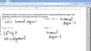 8-1 and 8-2 Add, Subtract, Multiply Polynomials