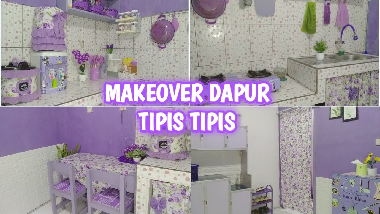 Makeover Dapur Ungu Tipis-tipis | rubah posisi biar lebih luas