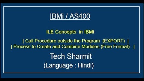 IBMi (AS400) - Module creation in free format | ile concepts in as400 |ile concepts in as400 | AS400