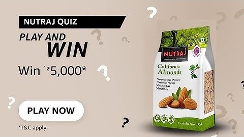 Amazon Nutraj Quiz Answers Today | 12 May 2022