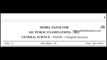 AP  10TH PHYSICAL SCIENCE  MODEL PAPER 2022||MODEL PAPER 10TH  general science ||