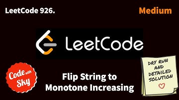926. Flip String to Monotone Increasing || Leetcode || C++ || Hindi