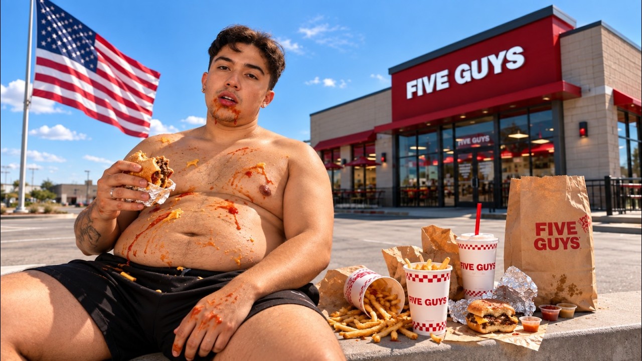 24h sendo um GORDO nos Estados Unidos (SÓ FAST FOOD)