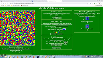 Modular Cellular Automata in JavaScript - Example Run