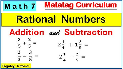 Math 7 Addition and subtraction of rational numbers #matatag #math7 #rationalnumbers #addition