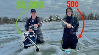 LUXURY vs BUDGET Ice Fishing Gear Challenge!