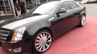 HILLYARD RIM LIONS 2010 CADILLAC CTS RIDING ON 20 INCH CHROME WHEELS & TIRES