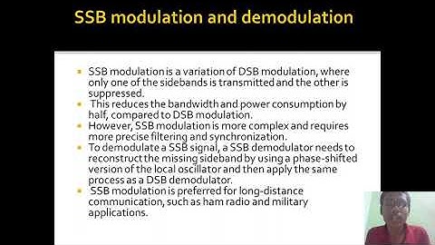 Difference between DSBSC and SSB modulation and their applications