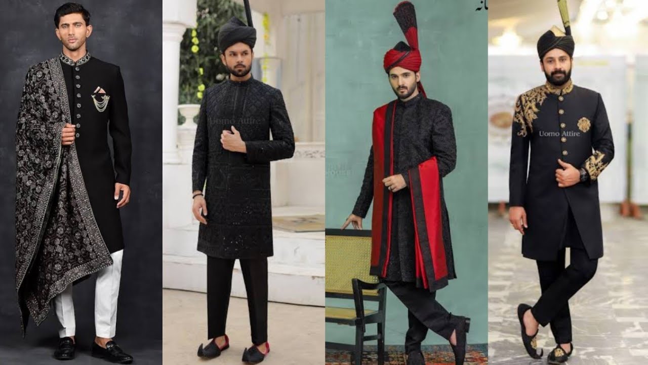 Groom Dress Black Sherwani with Red kulla//Styles By Fashion Capture 😍//Groom Dresses Ideas 2025 👑