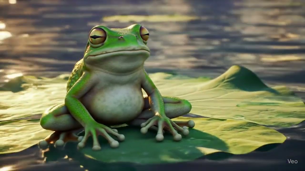 Zen Frog Floating Into Inner Peace