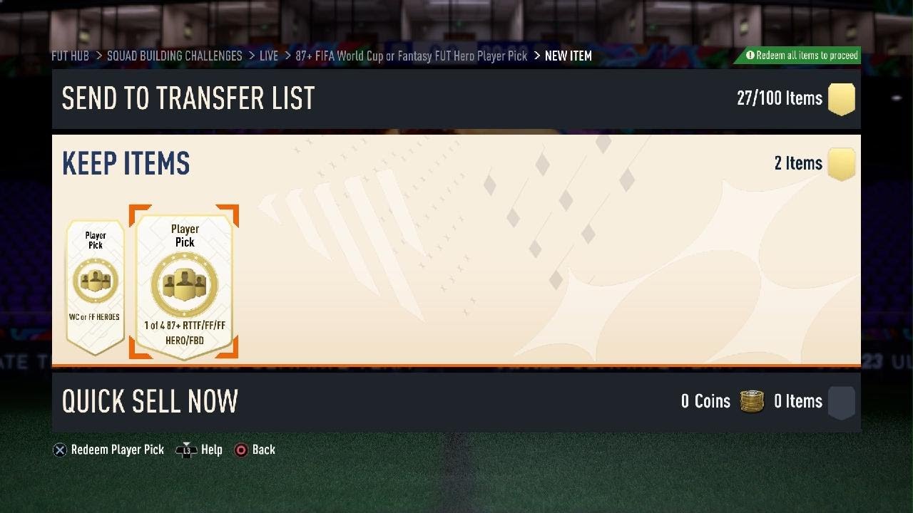 FIFA 23 - 87+ FUT Fantasy or World Cup Hero and Mixed Campaign Player Pick