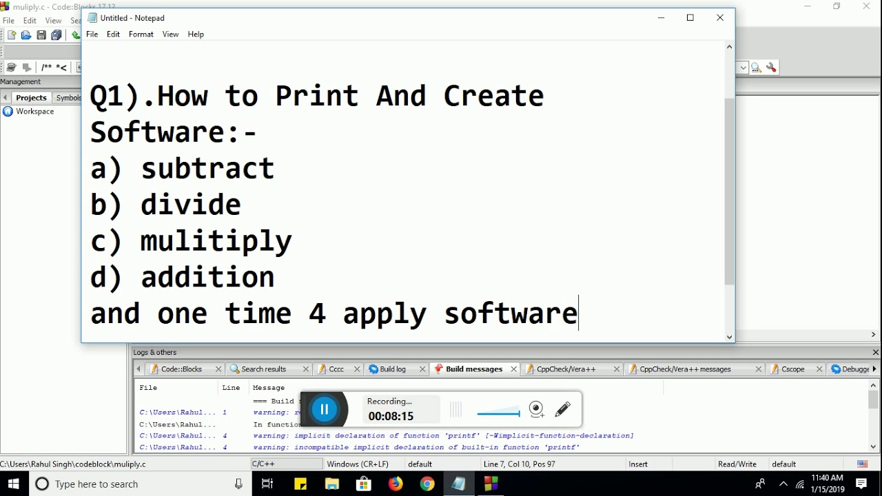 How to Create a software and basic multiple Programs software in C ...