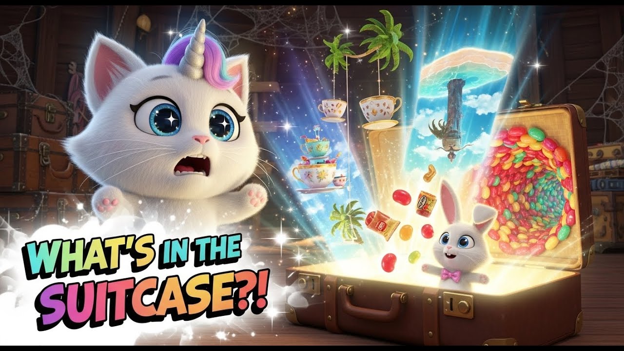 Kitty’s Magical Suitcase Adventure ✨ | Time-Travel Teacups & Popcorn Volcanoes