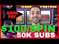 🏆 50,000 Subscriber SPECIAL 💰 $100/SPIN + First Spin HAND PAY!! 😍 Brian Christopher Slot Machines